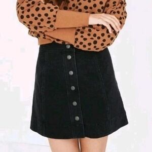 Madewell Black Denim A-Line Skirt Womens Size 6